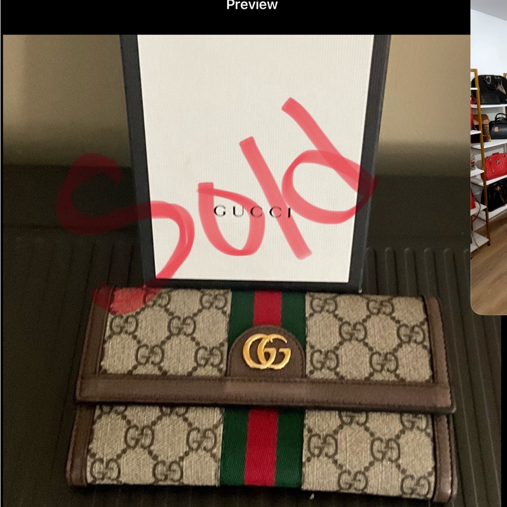 Gucci wallet gg Supreme Monogram Web Ophidia Continental Wallet Brown